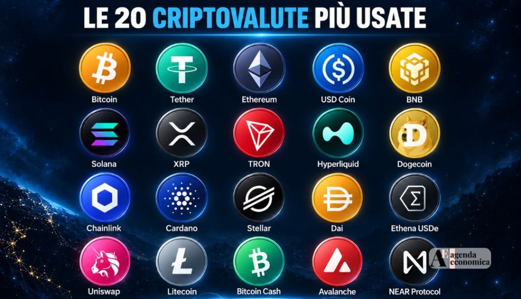 Le criptovalute più usate: chi sale e chi crolla in 5 anni